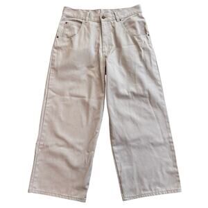 Vtg SOLO SEMORE Wide Leg Gray Denim Work Pants fits 32x26